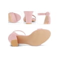thumbnail image 4 of BLISSFUL STEP Woman's Sandals Block Heels Ankle Strap Open Toe Sandals Pink 6, 4 of 6