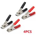 thumbnail image 1 of Luckyn 4 Pcs 30A 75MM Crocodile Alligator Clips Car Van Battery Test Lead Insulated Test, 1 of 10