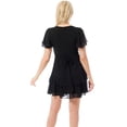 thumbnail image 5 of Made by Olivia Women's V Neck Flutter Sleeve Ruffled Chiffon Dress, 5 of 5