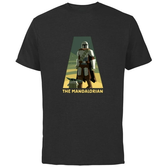 Star Wars The Mandalorian Season 3 Triangle Grogu Disney  - Short Sleeve Cotton T-Shirt for Adults - Customized-Black