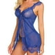 thumbnail image 1 of Gibobby Conjunto de lencería Sexy Conjunto de lencería for Mujer Conjunto de lencería con Liguero y corpiño de Encaje Floral(Azul, XG), 1 of 4