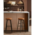 thumbnail image 3 of VASAGLE Echo Collection Bar Stools Set of 2, Kitchen Counter Stools, Breakfast Stools, Synthetic Leather with Stitching, 30-inch Tall, Home Bar Dining Room, Easy Assembly, Caramel Brown ULBC090K01, 3 of 7