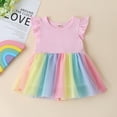 thumbnail image 2 of Utlike Girls Outfit Sets Multicolor Dress Clothes Sleeveless Toddler Rainbow Baby Ruffle Girls Playtime Sets Size 18 Months-24 Months, 2 of 9