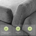 thumbnail image 4 of 50" x 43" Oversized Chenille Single Sofa Chair, Wide and Deep Seat Modern Accent Armchair with Pillows, Upholstered Comfy Lounge Chair for Living Room Apartment, Gray, 4 of 6