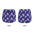 thumbnail image 3 of Pofeuu Skull starry sky flower leaf Print Women's Athletic Shorts Running Workout Shorts Tummy Control Quick Dry Gym Shorts with Pockets Double layer sports shorts-Large, 3 of 7