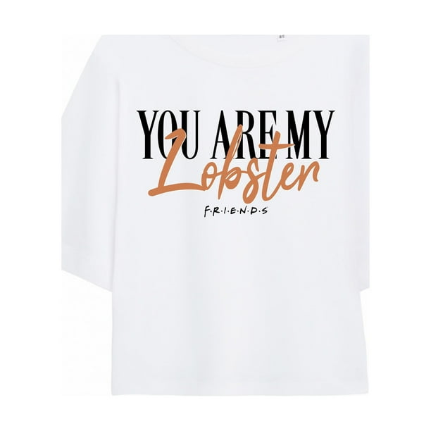 Friends - Crop Top You Are My Lobster Cuadrado para Mujer (Blanco)