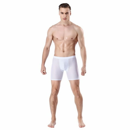 

Qcmgmg Men s Pouch Mesh Boxer Briefs Moisture-Wicking Stretch Underwear XL