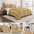 thumbnail image 6 of Quilts Queen Size, Orange Stripes Soft Comforter Bedding Set for Bed, Farmhouse Vertical Striped Vintage Lightweight Quilted Bedspread with Pillow Cover(2 Pieces) for All Season, 90x96 Inch, 6 of 9