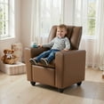 thumbnail image 4 of Costway Kids Recliner with Cup Holder Adjustable Backrest & Footrest for Boys & Girls Brown, 4 of 10