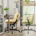 thumbnail image 4 of Welax Home Office Dsek Chair, Yellow Cross Legged Chair with Flip-up Arms, Adjustable Swivel Computer Task Chair for Home,Office,Make Up,Small Space,Bed Room, 4 of 7