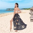 thumbnail image 6 of FORMRS Womens Long Sarong Beach Wrap Semi-Sheer Bikini Skirt Bathing Swimsuit Cover Up, Pixel Cat, 6 of 7