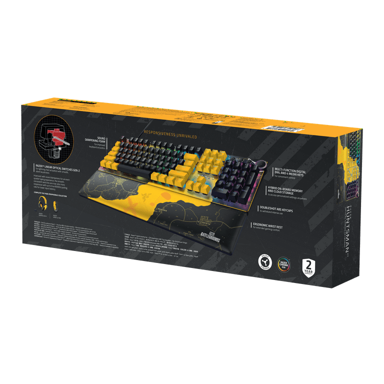 Razer Huntsman V2 PUBG Wired Gaming Keyboard, Black/Yellow Razer Huntsman V2 PUBG Wired Gaming Keyboard, Black/Yellow
