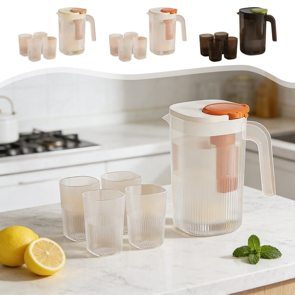Large-Capacity High-Temperature Jug Summer Refrigerator Beverage Bucket with Leak-Proof Lid and Wide Mouth for Iced Tea Lemonade and Fruit Infusions Perfect for Outdoor Gatherings and Home Topliu