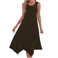 thumbnail image 2 of Gspmoly Robes Grande Taille pour Femmes aux Formes, Robes pour Femmes Sans Manches à Col Rond avec Cordon, Robe Décontractée à Volants Évasée Courte, Robes de Soirée pour Femmes jusqu'à 70 % de Rabais, 2 of 8