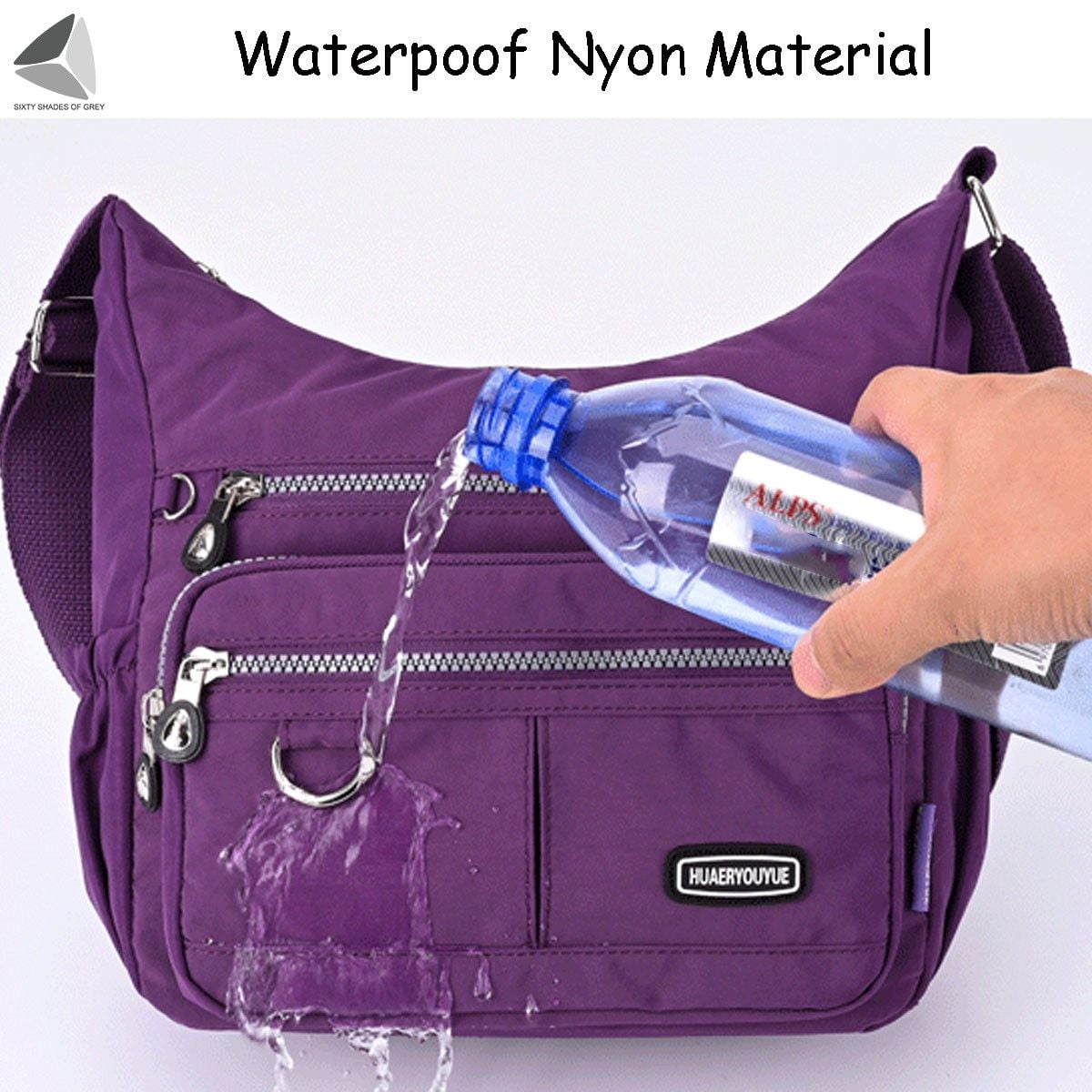 PULLIMORE Womens Waterproof Nylon Crossbody Bag Casual Messenger Bags Travel Shoulder Purse Handbag (Black)