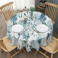 thumbnail image 6 of Round Tablecloth Spring Teal Floral Table Cloth Waterproof Fabric Oil-Proof Wrinkle Free Soft Table Covers for Dining Kitchen Parties Wipeable Tabletop Cover 60x60 Inch, 6 of 6
