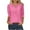 069 Pink, variant on Fanxing Womens 3/4 Sleeve Shirts Summer Buttons T Shirts Loose Fit Henley Shirts Light Blue,L