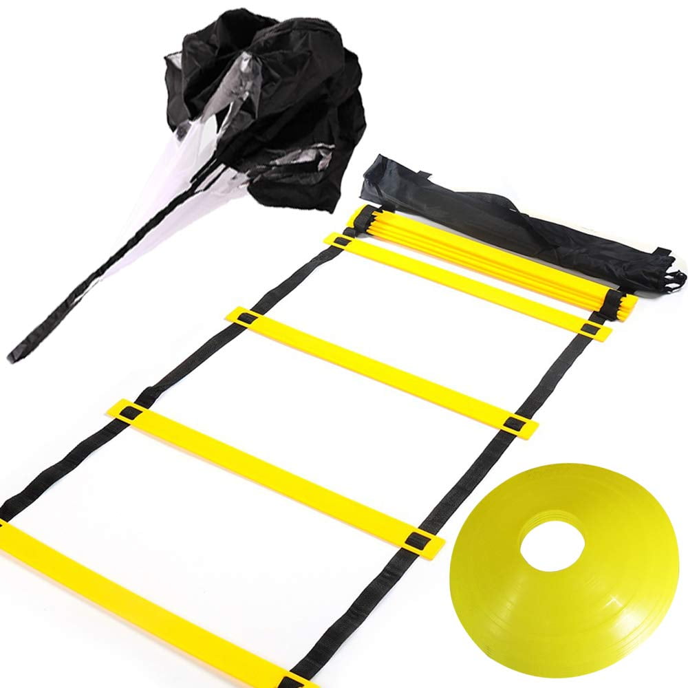 Huvai 6m 12 Rungs Agility Ladder Training with A Resistance Parachute