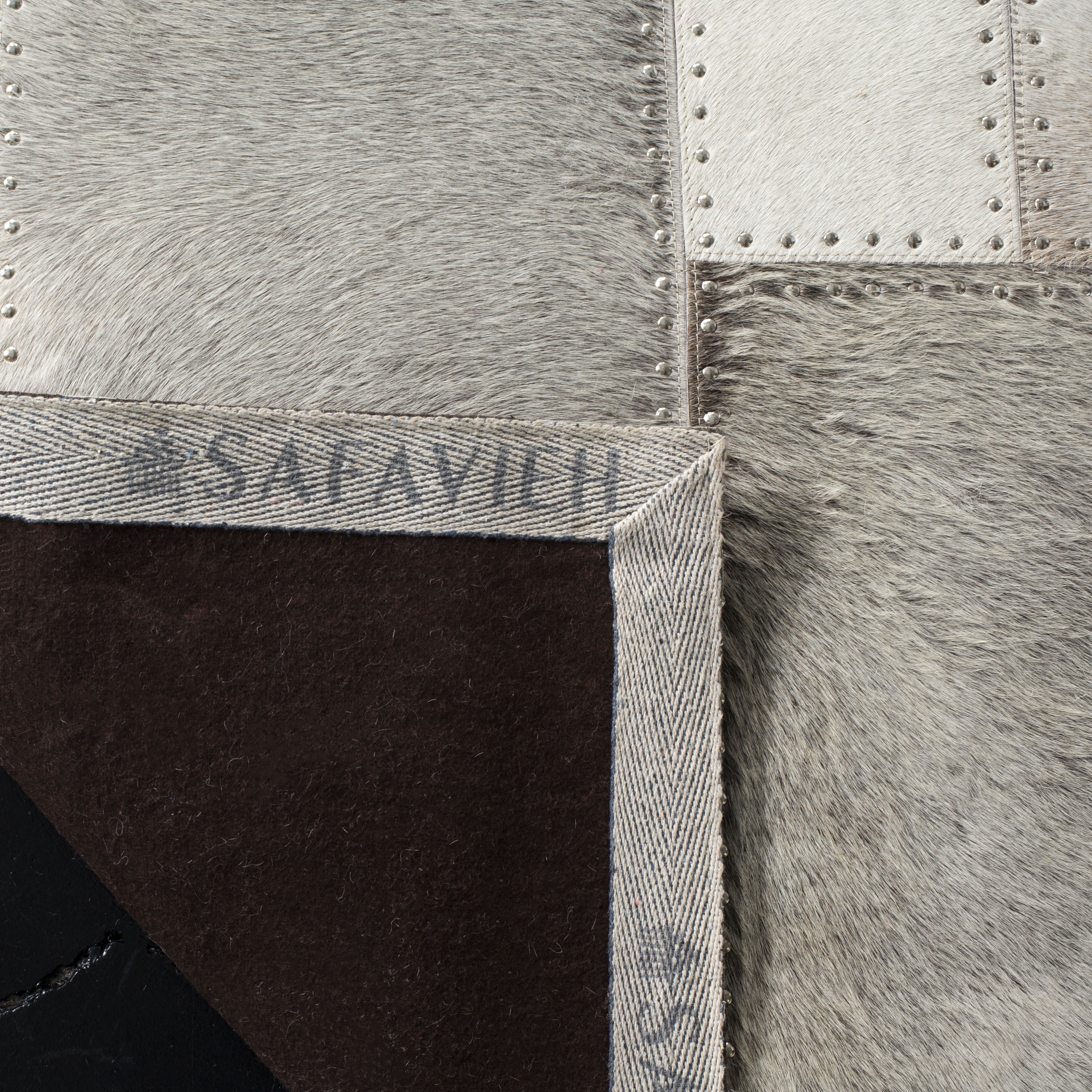 SAFAVIEH Studio Leather Juniper Geometric Area Rug, Grey, 4' x 6'