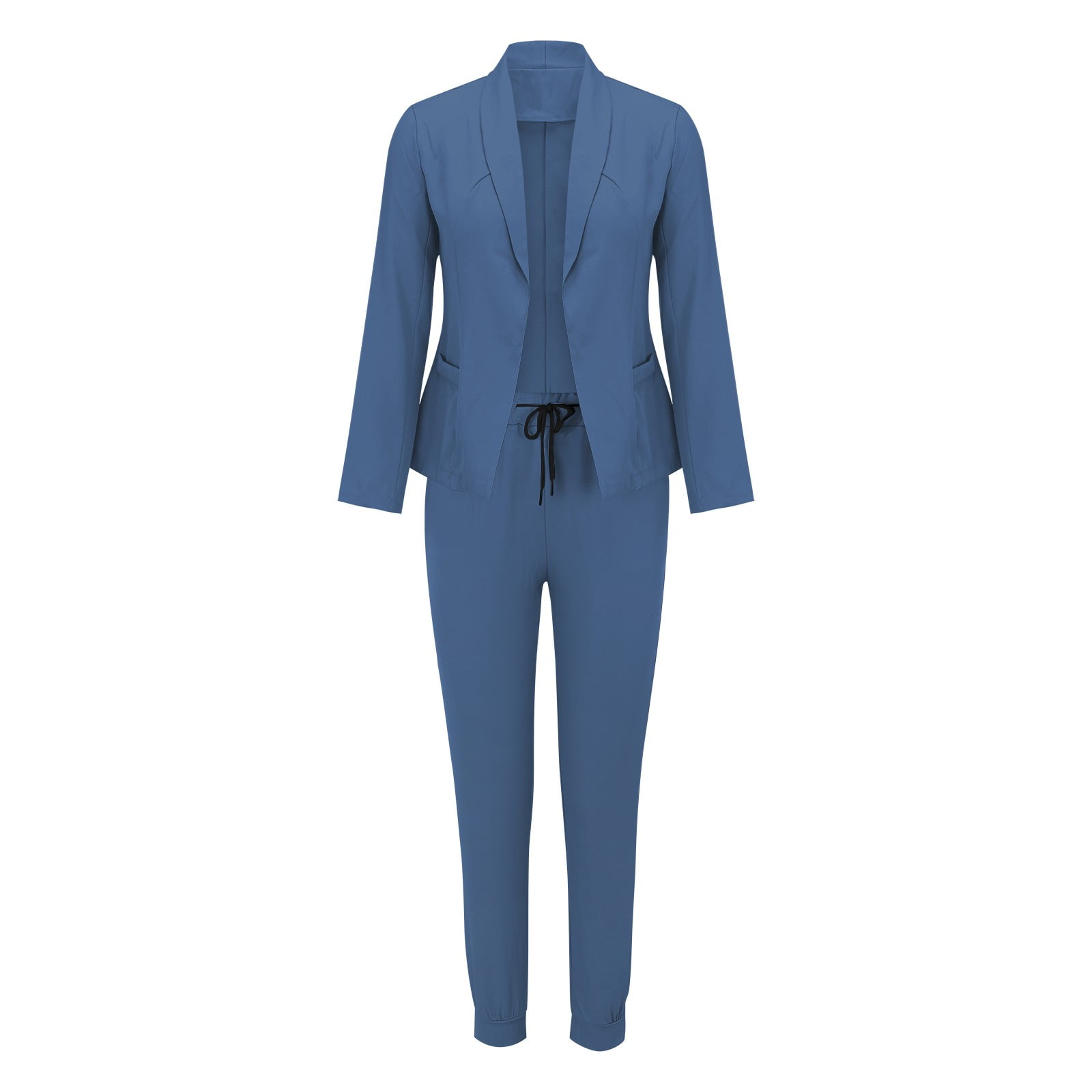 Amazon.com: Womens Cotton Linen Outfits Two Piece Lapels Suit Set Office  Business Long Sleeve Formal Jacket Pant Suit Slim Fit Trouser Jacket  Suitoversized sweater(Black,Small) : Clothing, Shoes & Jewelry
