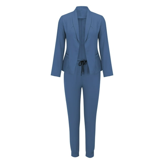Pntutb Best Womens Long Sleeve Solid Suit Pants Casual Elegant Business Suit Sets