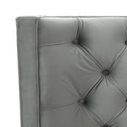 Brooklyn King Tufted Panel Bed Opal Grey Velvet