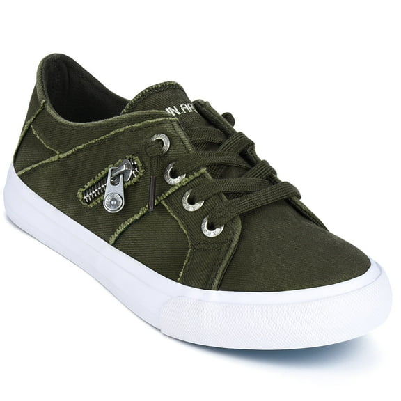 JENN ARDOR Women's Canvas Slip-On Shoes - Breathable Lace-Up Flats for Casual Wear & Light Runs