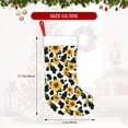 thumbnail image 4 of Balery Cute Cow Print Sunflower A Pattern Christmas Stockings with Initials, 18" Large Knit Christmas Stocking,Xmas Stocking for Kids, Holiday and Family Stocking, 4 of 7