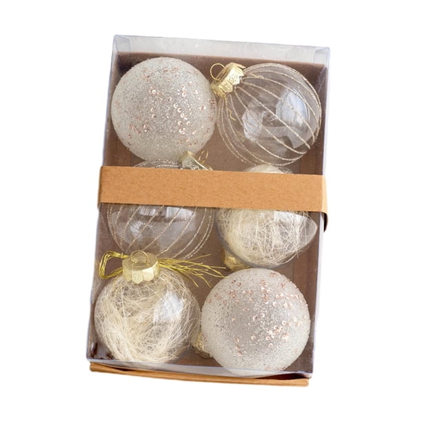 Juego de 6 adornos de bolas de Navidad, proyectos de bricolaje, decoraciones navideñas para árboles de Navidad Estilo F mayimx Bolas colgantes de árbol