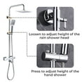 thumbnail image 2 of Dawot Shower Faucet Set 8" Square Shower Head 3 Function Thermostatic Rainfall Shower Faucet Set Handheld Sprayer Tub Spout Polished Chrome with Height Adjustable Slide Bar, 2 of 13