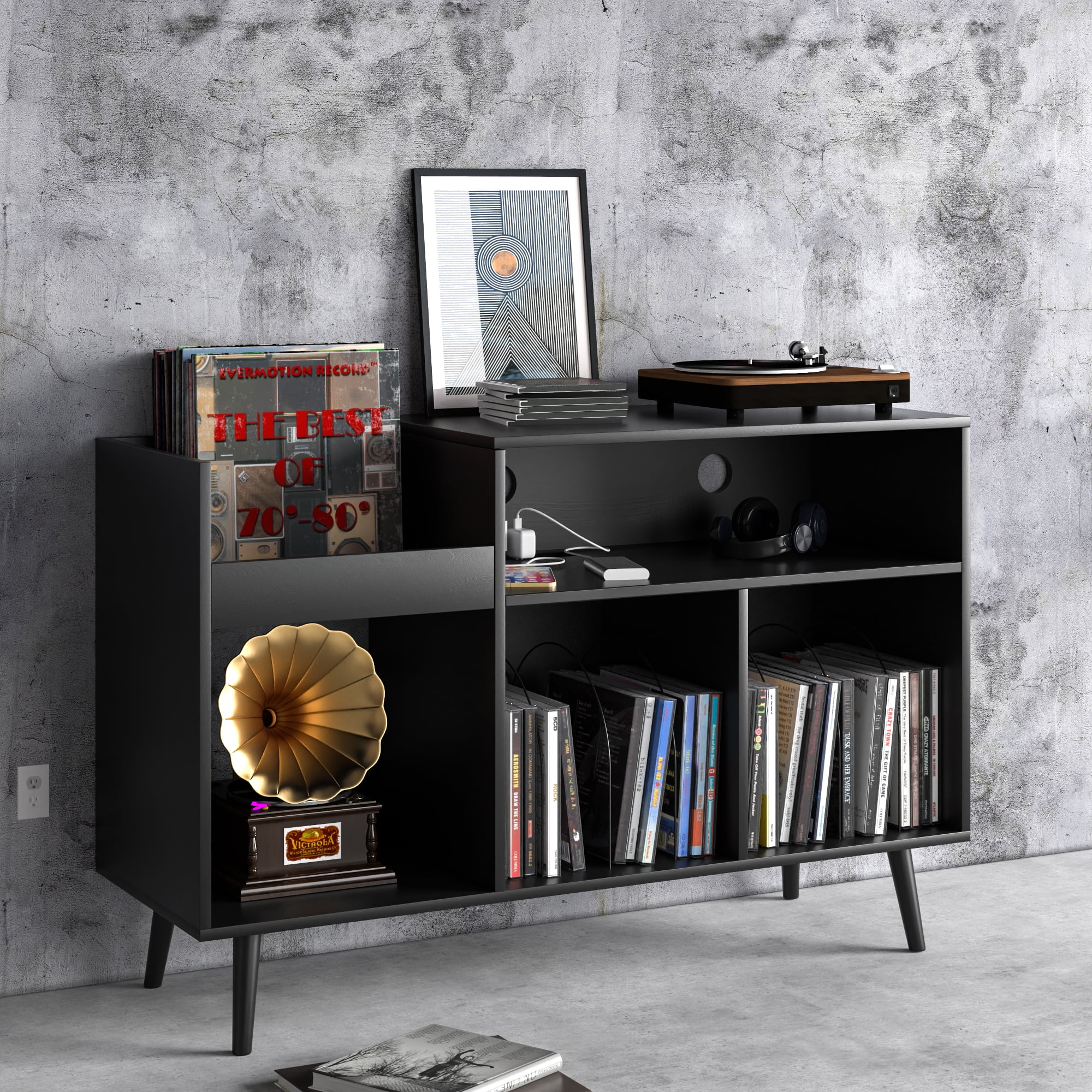 MCM Md Century Modern Turntable Stand Sold Wood Table For Record Player Stand Cabnet Vnyl-912772