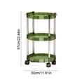 thumbnail image 3 of 3-Tier Rolling Storage Cart with Wheels Plastic Shelf Trolley for Living Room,Dorm,Kitchen 22.44x11.81x11.81in Organizer Rack in Coffee or Green, 3 of 7