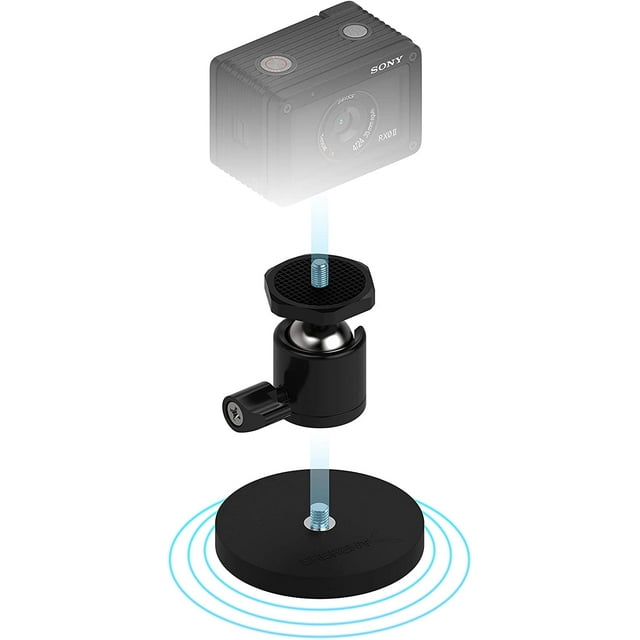 Sabrent Support Magnétique Enduit de Caoutchouc pour GoPro et Petites Caméras (CS-MG66)