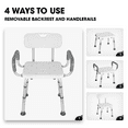 thumbnail image 5 of MaxKare Shower Chair with Back and Padded Armrests, Shower Stool 6 Levels Adjustable Height 26.8"-39.1", Support up to 300Lbs, 5 of 8