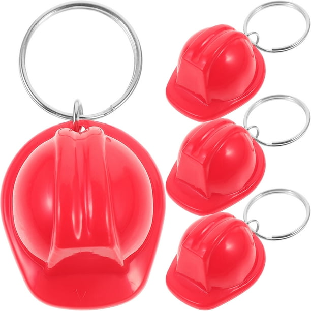 KAKOWELY 4 llaveros con forma de casco, colgantes de mochila de metal, llaveros, dijes, recuerdos de fiesta