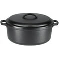 thumbnail image 1 of Cocotte Ronde en Fonte Pré-Assaisonnée avec Couvercle et Doubles Poignées, Robuste et Grande, 7 Pintes, Noir, 1 of 5