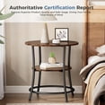thumbnail image 2 of Atilioo Round Side Table, 2-Tier Sturdy End Table, Nightstand with Steel Frame for Small Space, Brown, 2 of 8