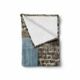 thumbnail image 2 of Rustic Soft Flannel Fleece Throw Blanket, Stone Wall of Dated Closed Barn Gothic Medieval European Urban City Town Scenery, Cozy Plush for Indoor and Outdoor Use, 50" x 70", Blue Grey, by Ambesonne, 2 of 6