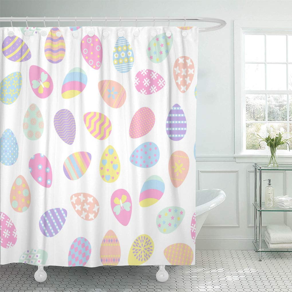 ATABIE Colorful Pattern Easter Eggs in Pastel Color Happy Hunt Shower