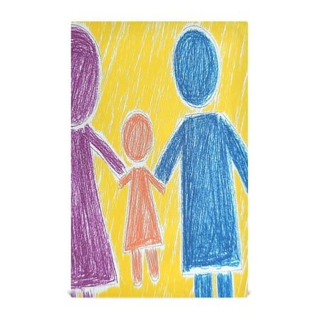 

Children Doodle Family Kitchen Towels 6-Piece Pack Tea Towels for Kitchen Decorative Waffle Design 28x18in