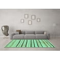 thumbnail image 3 of Ahgly Company Machine Washable Indoor Square Solid Turquoise Blue Modern Area Rugs, 4' Square, 3 of 4