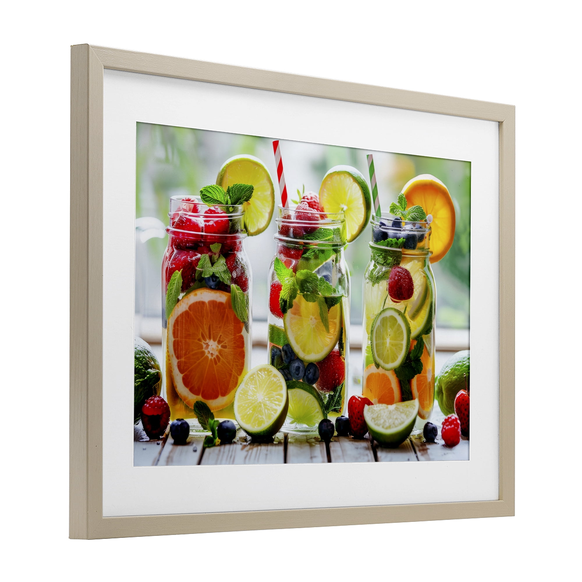 Stupell Industries Vibrant Citrus & Berry Infusion Birch Framed Print Under Glass, design by Lazar Studio