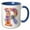 Blue/White, variant on 3drose, Pretty Pastel Floral Insect Monogram Initial P, 11oz Two-tone Yellow Mug
