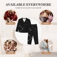 thumbnail image 4 of Uemuo Black Marble Texture Abstract Pattern Womens Pajama Sets,PJ Set for Women,Pajamas for Women Logo,Long Sleeve Pajama Set for Women,Soft Long Sleeve Top With Pants-, 4 of 9