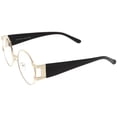 thumbnail image 3 of Steampunk Round Glasses Clear Lens 49mm Chunky Arms UV Metal Detail, 3 of 4