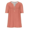 thumbnail image 6 of UQJfacai Womens V Neck Henley Tops Plus Size Raglan Tunic T Shirts Summer Short Sleeve Loose Casual Basic Tees Shirts S-5XL, 6 of 8