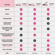 Lange Hair Le Duo Grande 360° Airflow Styler | 2-in-1 Curling Wand & Titanium Flat Iron Hair Straightener (Black)