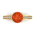 thumbnail image 2 of 2.21ct round cut red Zircon 14k yellow gold Bridal Wedding Engagement Promise Anniversary Ring for Women size 8.75, 2 of 7