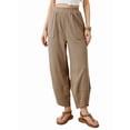 thumbnail image 3 of Womens Baggy Wide Leg Pants Casual Elastic Waisted Palazzo Harem Pants with Pockets Khaki XXL, 3 of 10