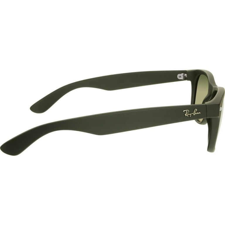 Ray-Ban New Wayfarer Classic Sunglasses  RB2132 622/58 - Rubber Black Frame - Polarized Green Classic G-15 Lenses - Size 55-18